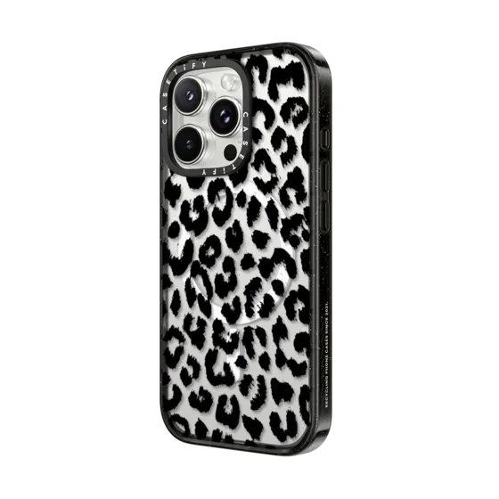Black Transparent Leopard Print with Magsafe
