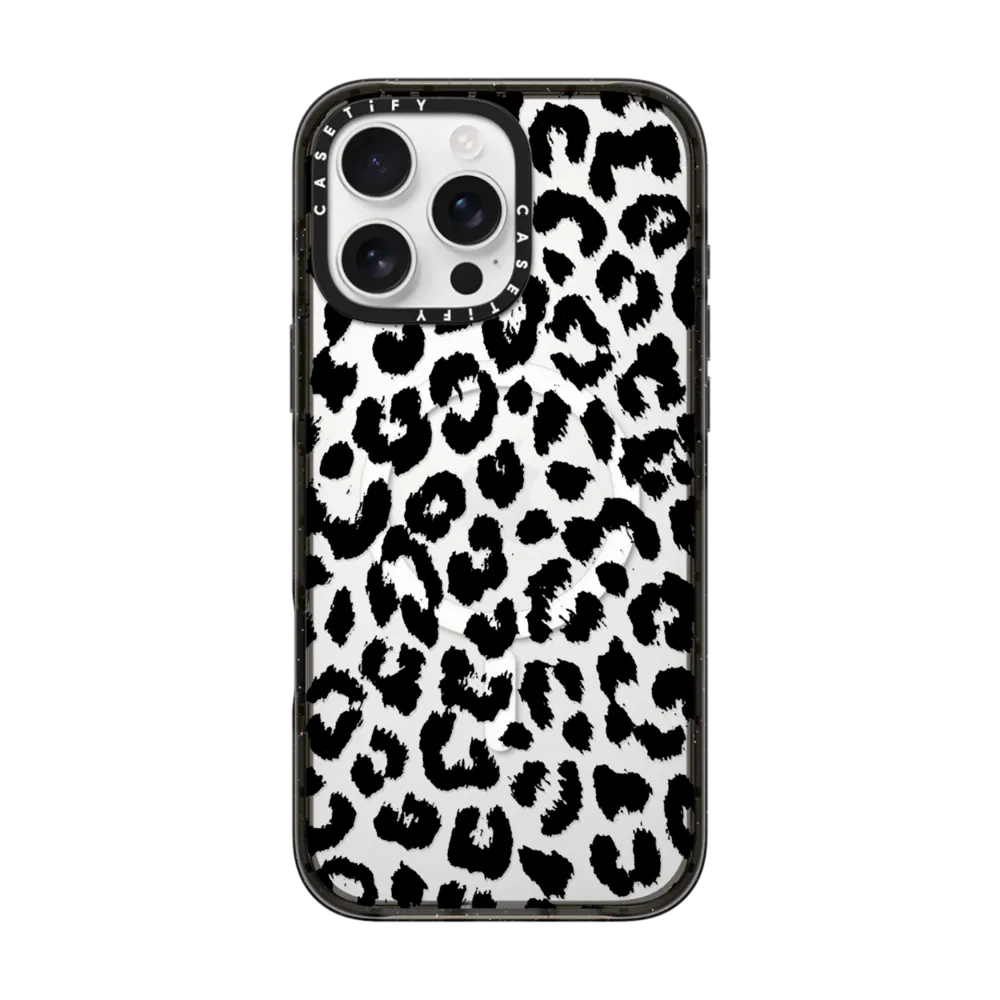 Black Transparent Leopard Print with Magsafe