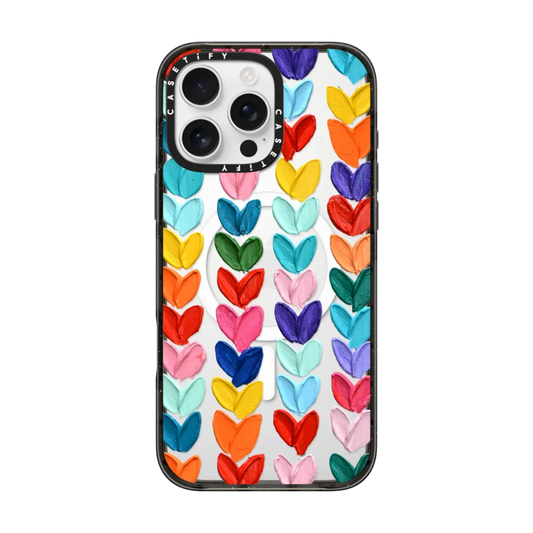 Clear Polka Daub Hearts with MagSafe